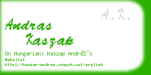 andras kaszap business card